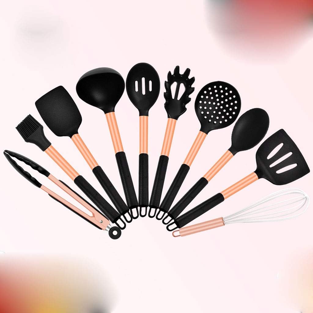 Stainless Steel Silicone Kitchenware Utensil 24Pcs Set Rose Gold Cooking Shovel Heat Resistant Baking Spatula Household Cookware