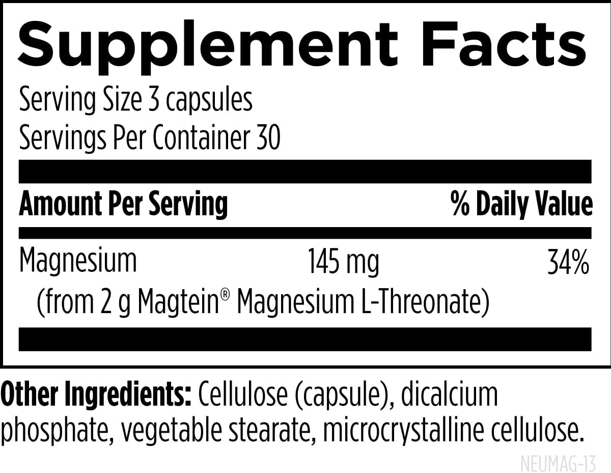 Designs for Health NeuroMag Bioavailable Magnesium L-Threonate - Chelated Magnesium Supplement from Magtein for Brain Health & Cognitive Function, Support Focus & Sleep* (90 Vegan Capsules) - Image 4