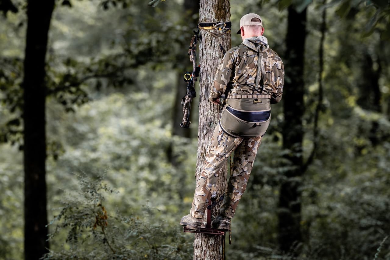 Hunter Safety System Hunting Saddle: Lightweight, Comfortable Saddle with Adjustable MOLLE Straps, Lineman’s Loops & Padding for Deer Hunting, Tree Stand & Saddle Hunting Gear