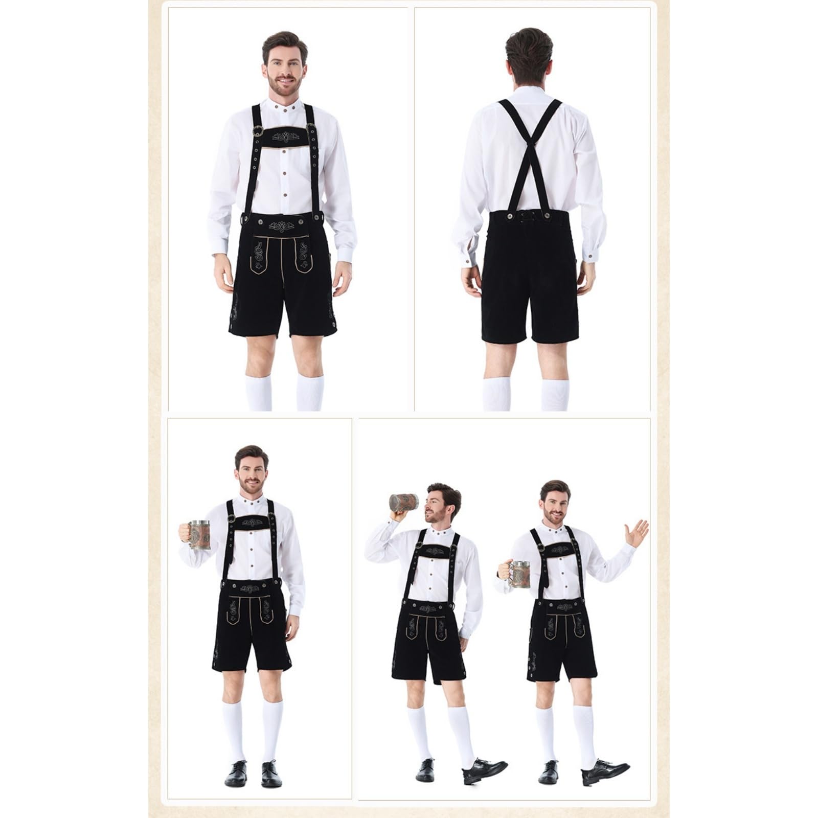 Generico Oktoberfest Costume Uomo Con Bretelle Regolabili Bavarese Carnevale Trachten Vestito Oktoberfest Uomo Party Classico