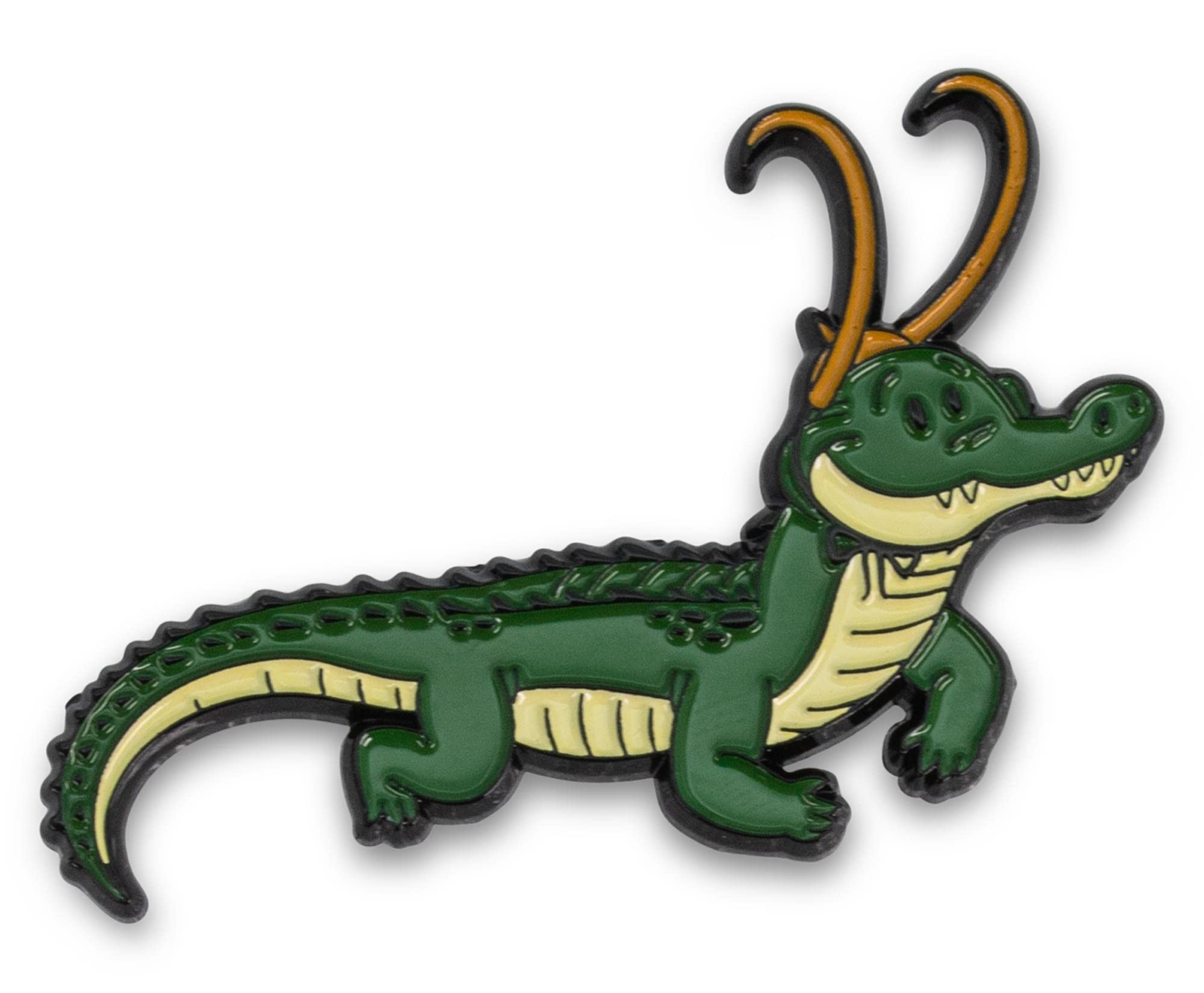 Marvel Studios Loki Alligator with Crown Collectible Enamel Pin | Metal Brooch Badge Accessories For Backpack, Clothes, Hats | MCU Superhero Comic Book Gifts and Collectibles