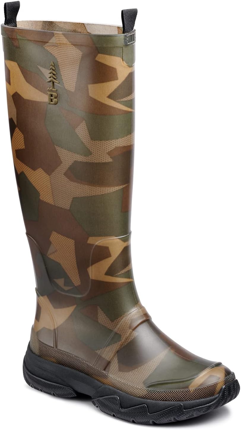BASS OUTDOOR Women's Field Rainboot Ankle Boot 10 Green Camo