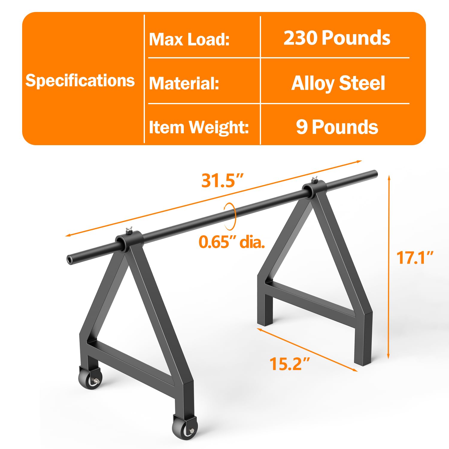 BUYYAH Wire Dispenser Rack, Portable Wire Holder, Heavy Duty Steel Welded Frame for up to 28