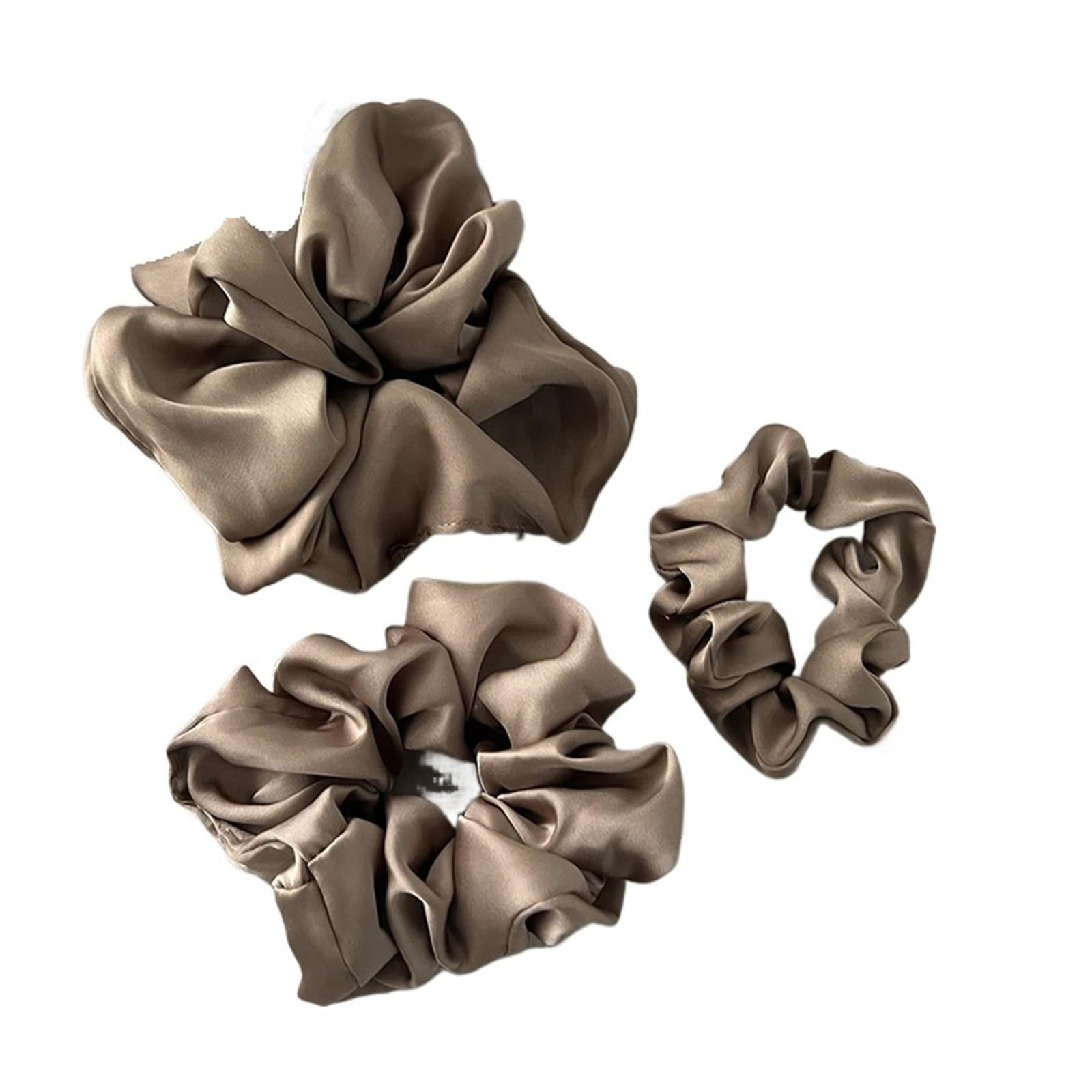 Satin-Haargummis-Set in 3 Größen(07Khaki)