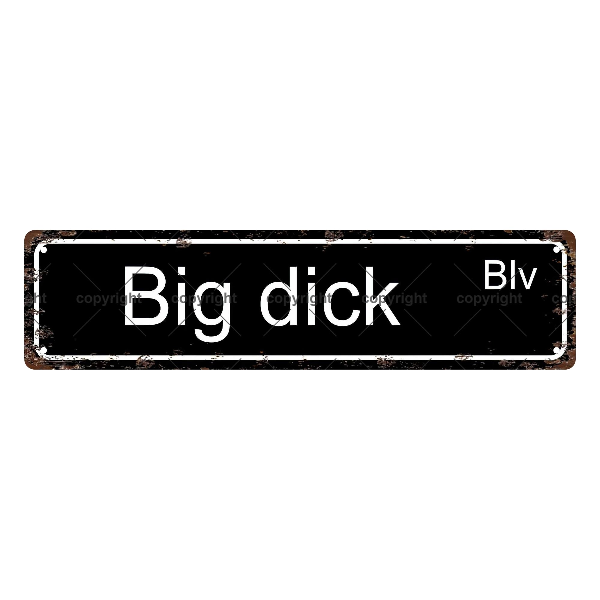 Big Dick Sexual Metal Tin Street Sign Bar Cafe Garage Cave Home Room Wall Bathroom Farmhouse Garden Porch Patio Decor,4x16 Inch