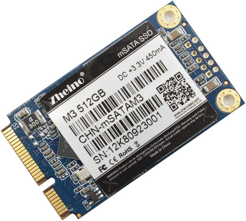 ZheinomSATA SSD 512GB M3 Mini SATA SSD 3D Nand Flash Internal Solid State Drive for Mini PC Notebooks Tablets