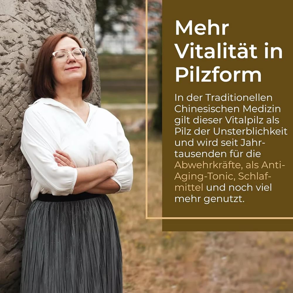 Viktilabs© - Premium Reishi Kapseln mit Vitamin C – Hochdosiert mit 495 mg Reishi Extrakt je Kapsel | 70-Tage-Vorrat | Laborgeprüft | Entwickelt in Deutschland | Vitalpilz Extrakt ohne Zusätze