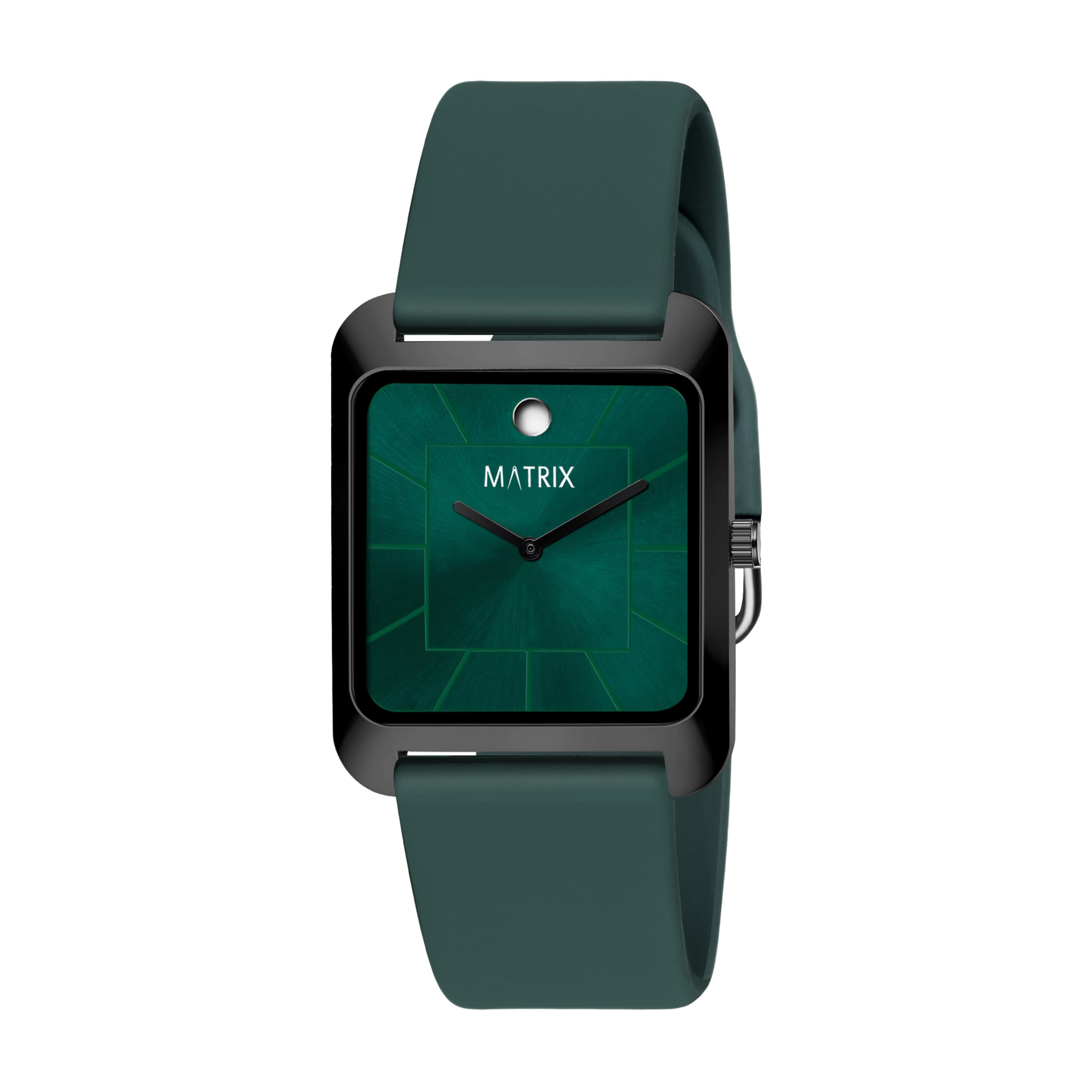 Matrix Minimalist Square Dial with Two Hands Design & Softest Silicone Strap Analog Wrist Watch for Men & Boys (Teal)