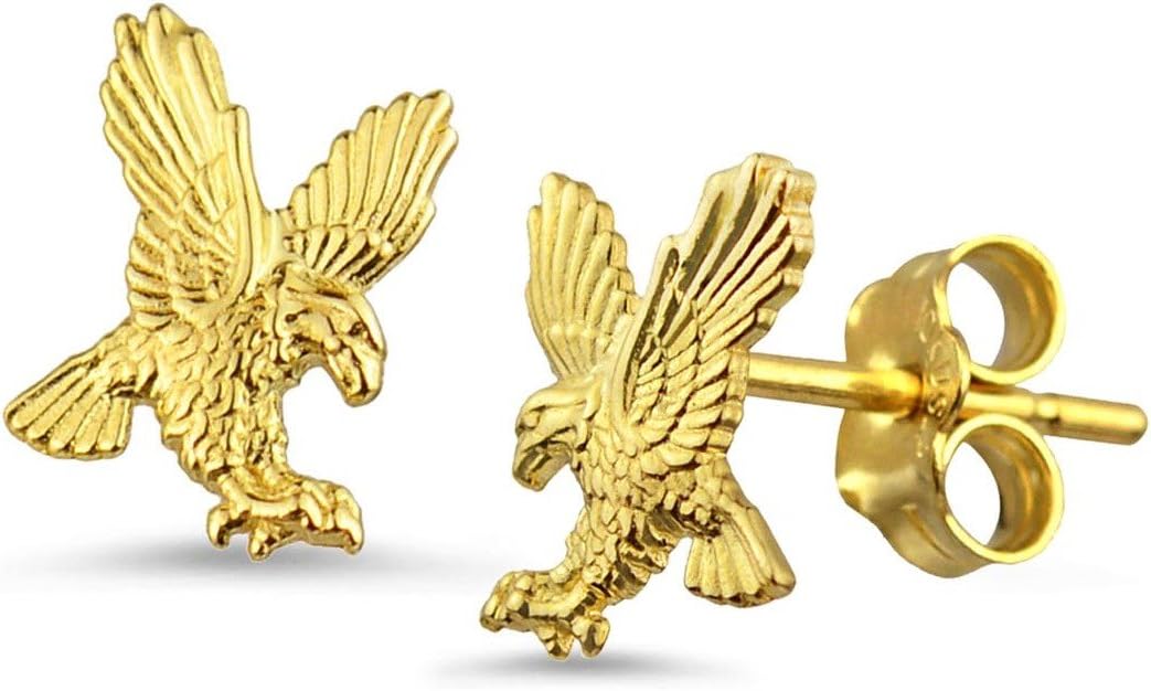 10k Yellow Gold Eagle Stud Earrings