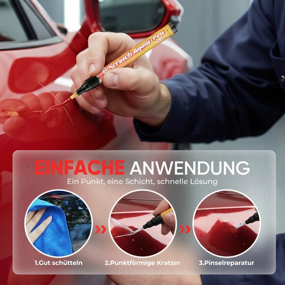 Generisch Lackstift Auto, 2026 Neu Magic Car Scratch Removal Pen, Kratzer Entferner Auto für Kratzer und Farbschäden Magic Lack Kratzerentfernung für die Reparatur von Steinschlag Kratzern (1PCS) - 5