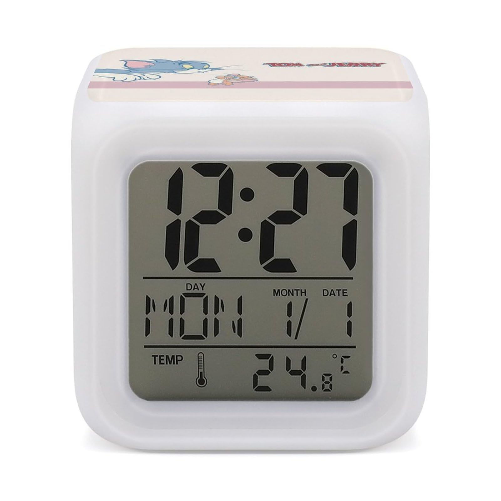 Amazon.co.jp: トムとジェリー 目覚まし時計 デジタル置き時計 温度