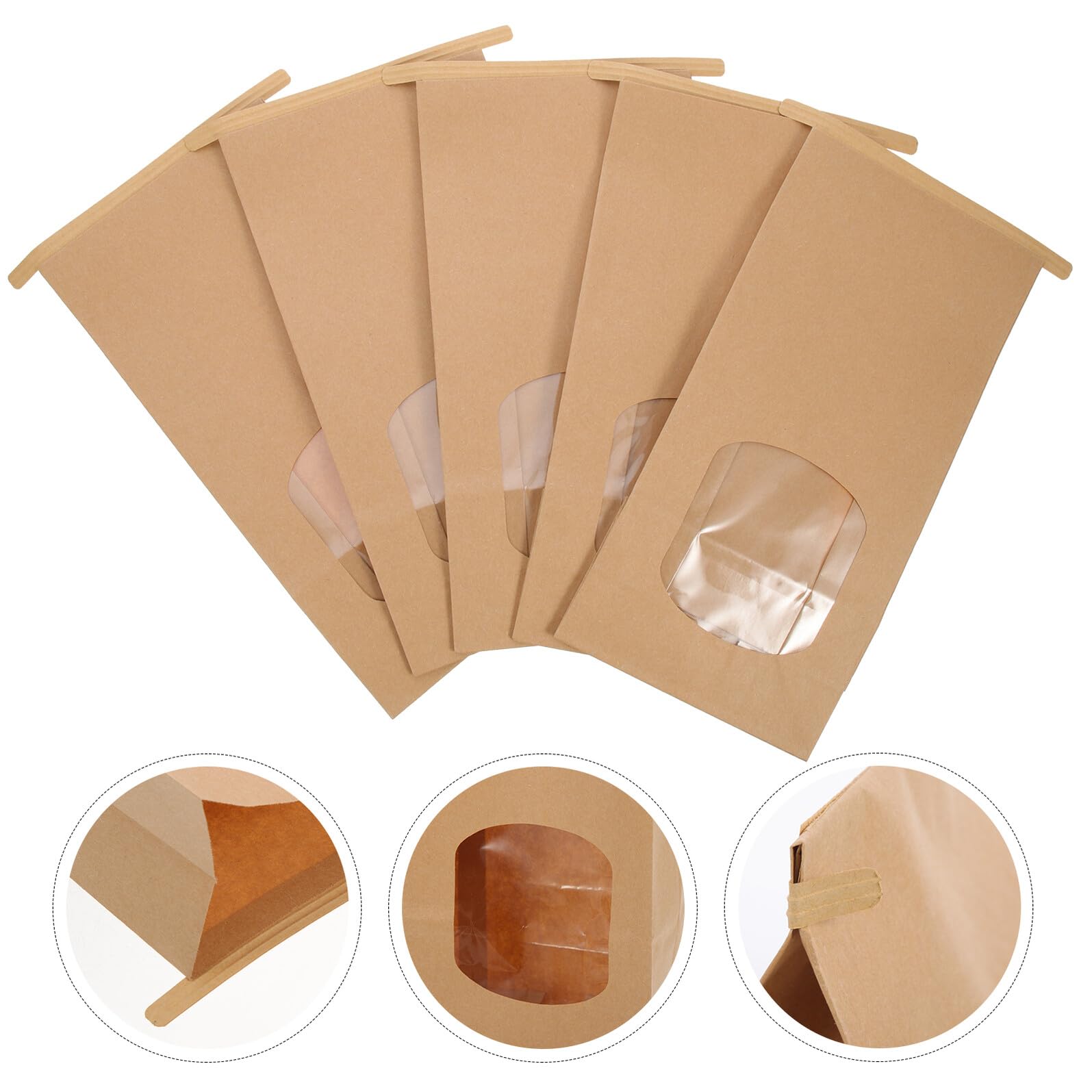VICASKY Sacchetti per Biscotti Resistenti all'Olio in Carta Kraft 100 8oz Finestra Trasparente per Confezionare Dolci e Snack per Feste e Regali