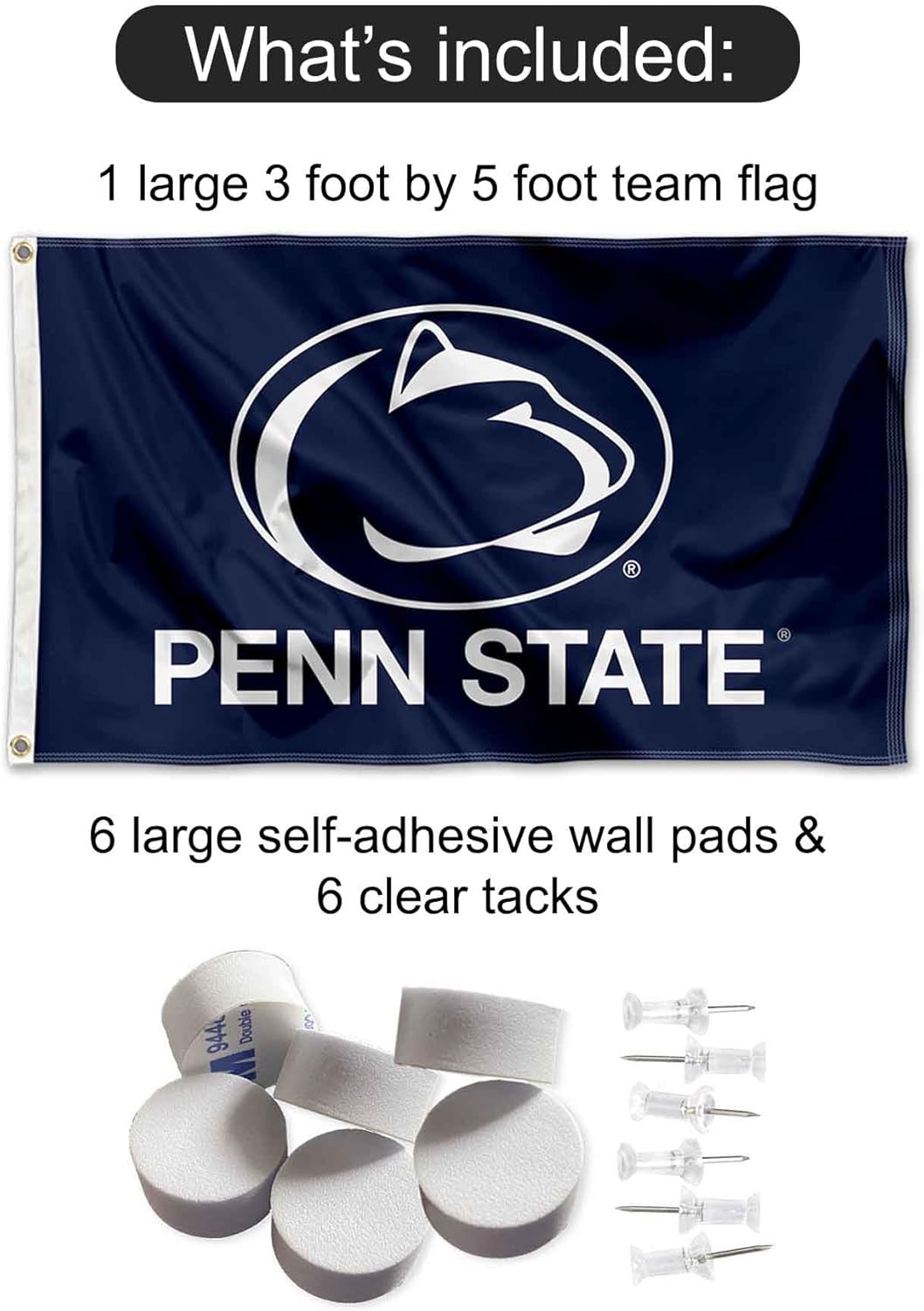 College Flags & Banners Co. Penn State Nittany Lions Banner and Tapestry Wall Tack Pads - Image 2