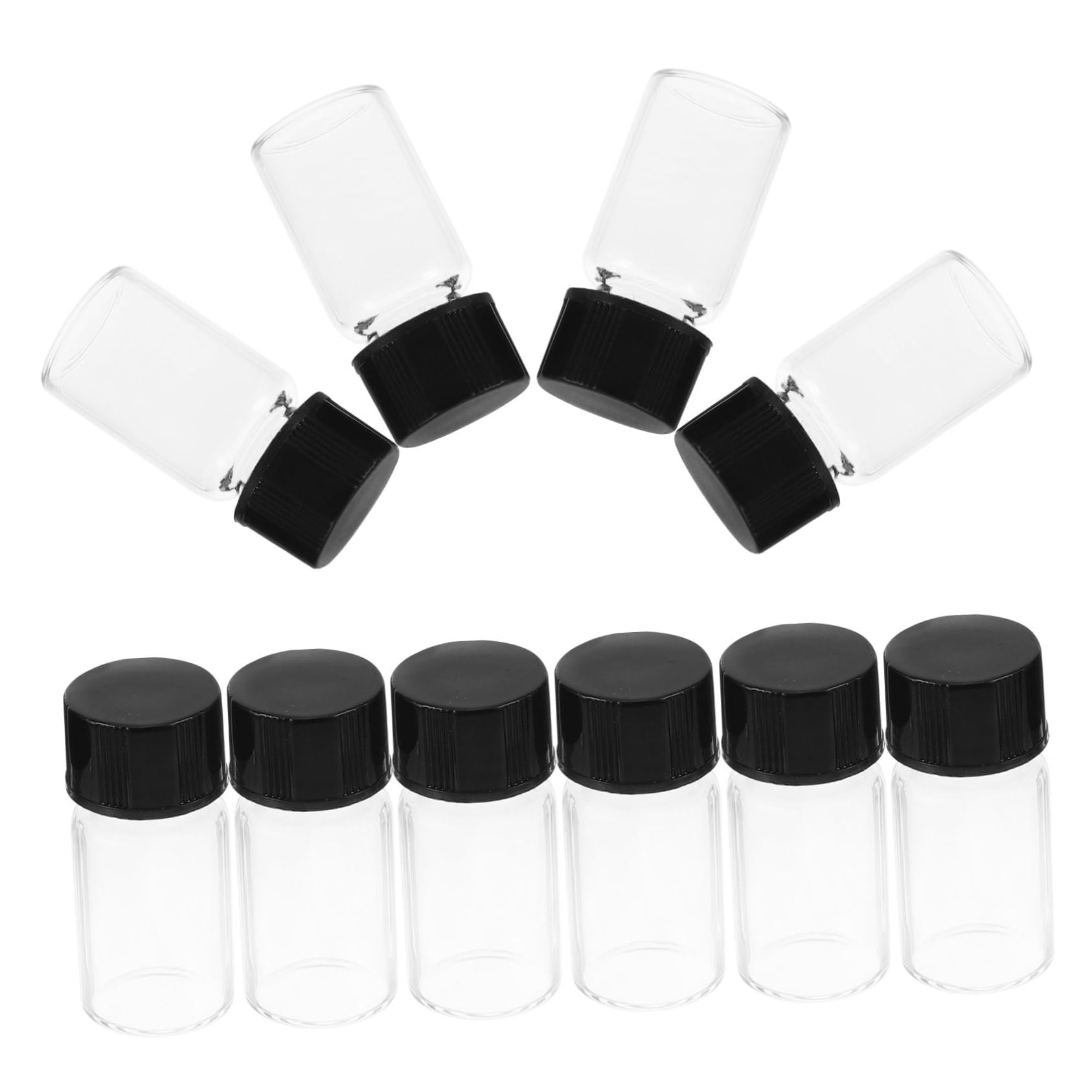 STOBAZA 10 Pack Small Glass Vials Screw Caps Leakproof Storage Tubes for Cosmetics Essential Oils Perfume