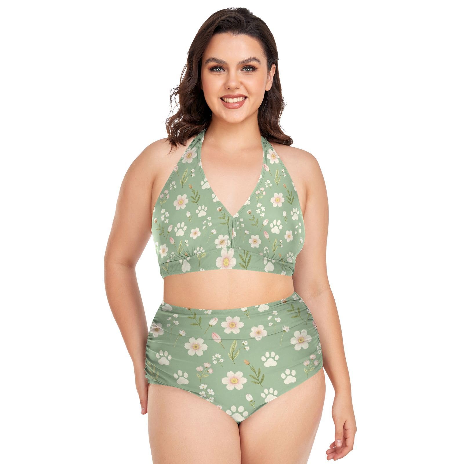 FRODOTGV Curvy Maillot de bain deux pièces pour femme L-4XL