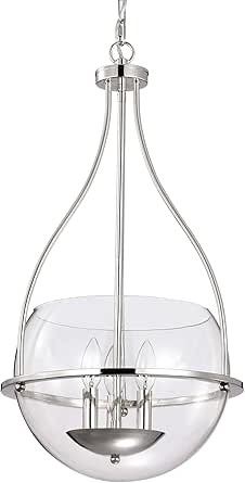 Nuvo Amado - 3 Light Pendant-26.5 Inches Tall and 14 Inches Wide-Polished Nickel Finish -Traditional Installation