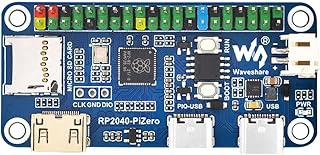 Waveshare RP2040-PiZero Development Board, 264KB SRAM & 16MB Flash Memory, with DVI Interface, TF Card Slot & PIO-USB Port, compatible with Raspberry Pi 40PIN GPIO Header, Easy to Develop & Integrate