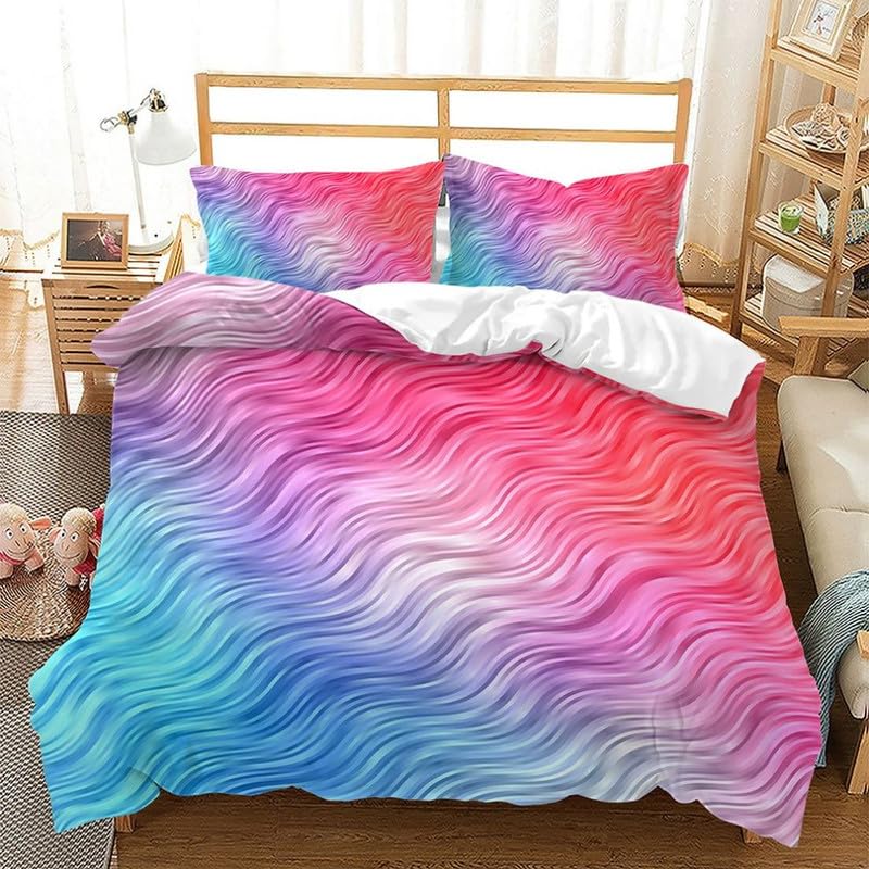 Housse de couette enfant 90x190 texture bleue pour transformer sa chambre en cocon douillet
