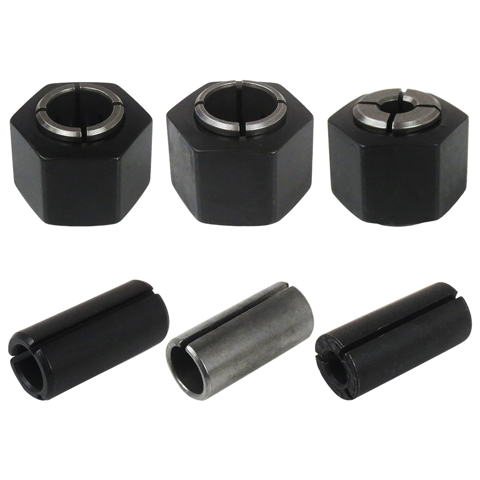 Juego de manguitos reductores de portabrocas y tuercas para enrutador compatible con 6,631,701,959.5 cm, 6,631,701,962.6 cm y 6,631,701,969.9 cm