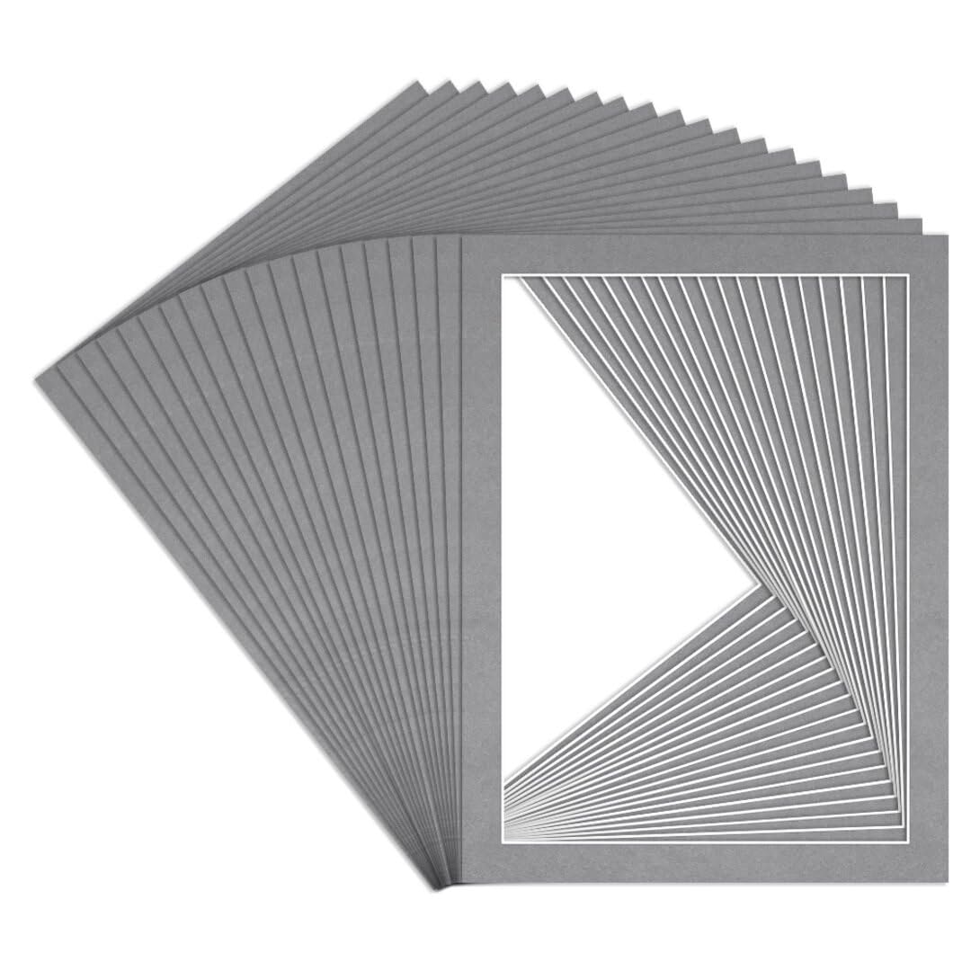 Procut Global 80x60cm Mid Grey Picture Mounts to Fit 70x50cm Aperture - Precision Cut Cardboard Photo Mount - Ideal for Frames, Prints, Artwork & Certificates - Sizes & Colours Available - 20 Pack โ image 1