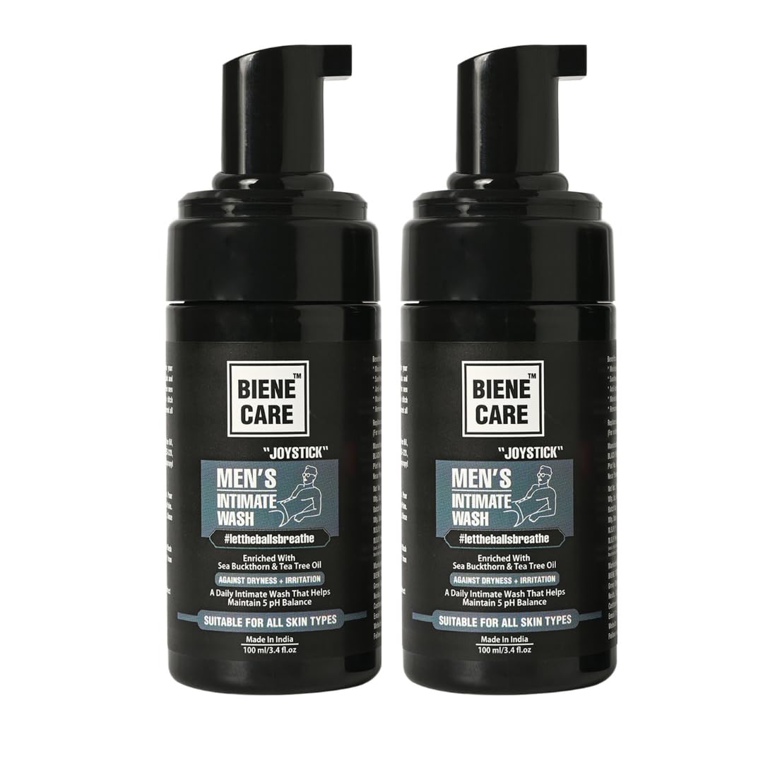 Intimate Wash for Men Pack of 2 - Anti Odour | pH Balanced Intimate Hygiene Wash with natural foam wash and Sea buckthorn perfume,Tea Tree Oil -100Ml (Pack Of 2)