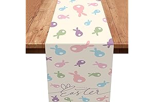 Happy Easter Table Runner 13x72 Inch for Easter Home Decor Indoor