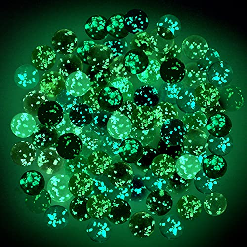 60 Pieces Marble Glow in The Dark Handmade Glass Marble Multi-Color Luminous Doted Style Marble for Boy Girl Game Sport Toy DIY Home Decor (0.47 Inch in Diameter)