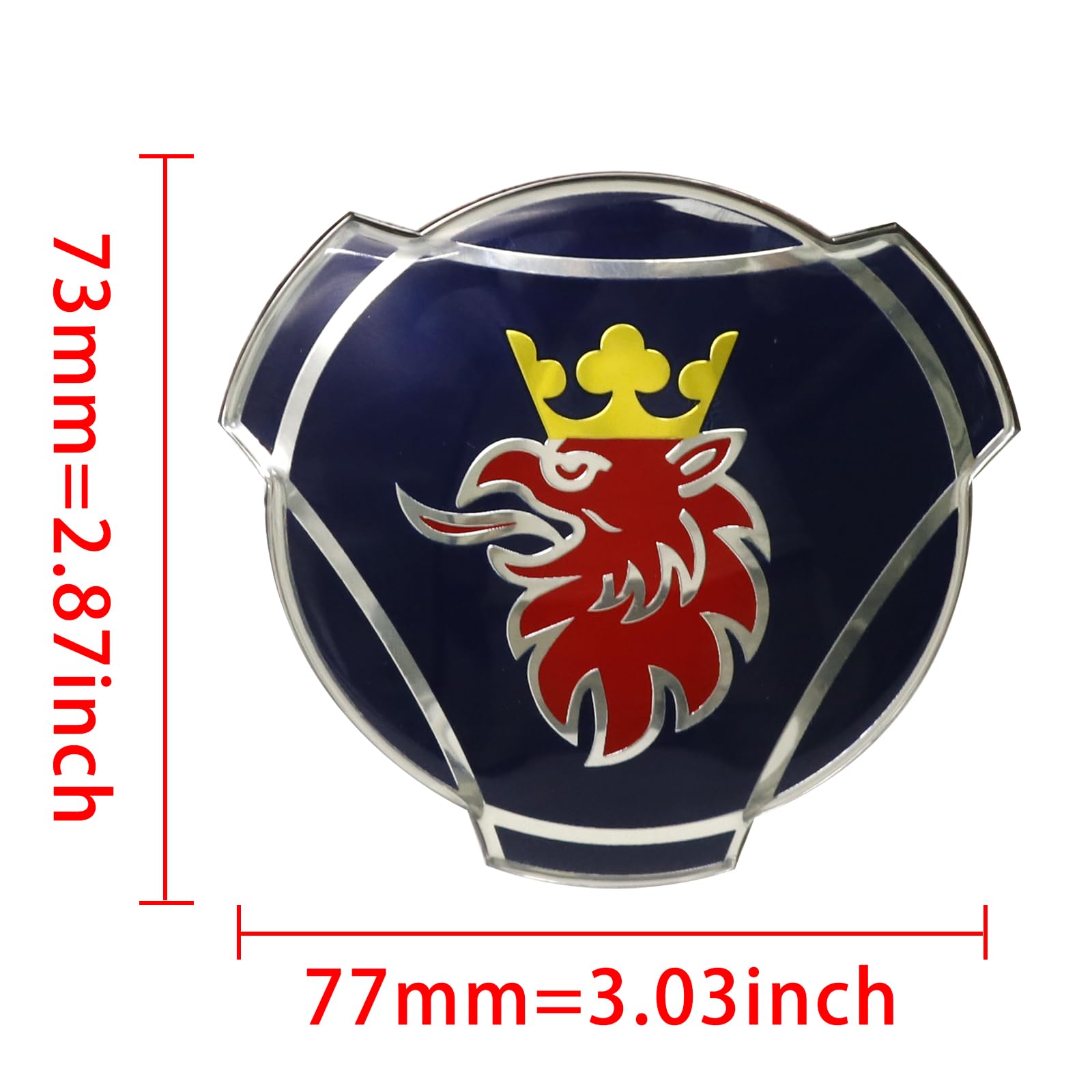 4 adesivi Grifone in alluminio per cerchioni di camion Scania, emblema adesivo (blu (corona dorata))