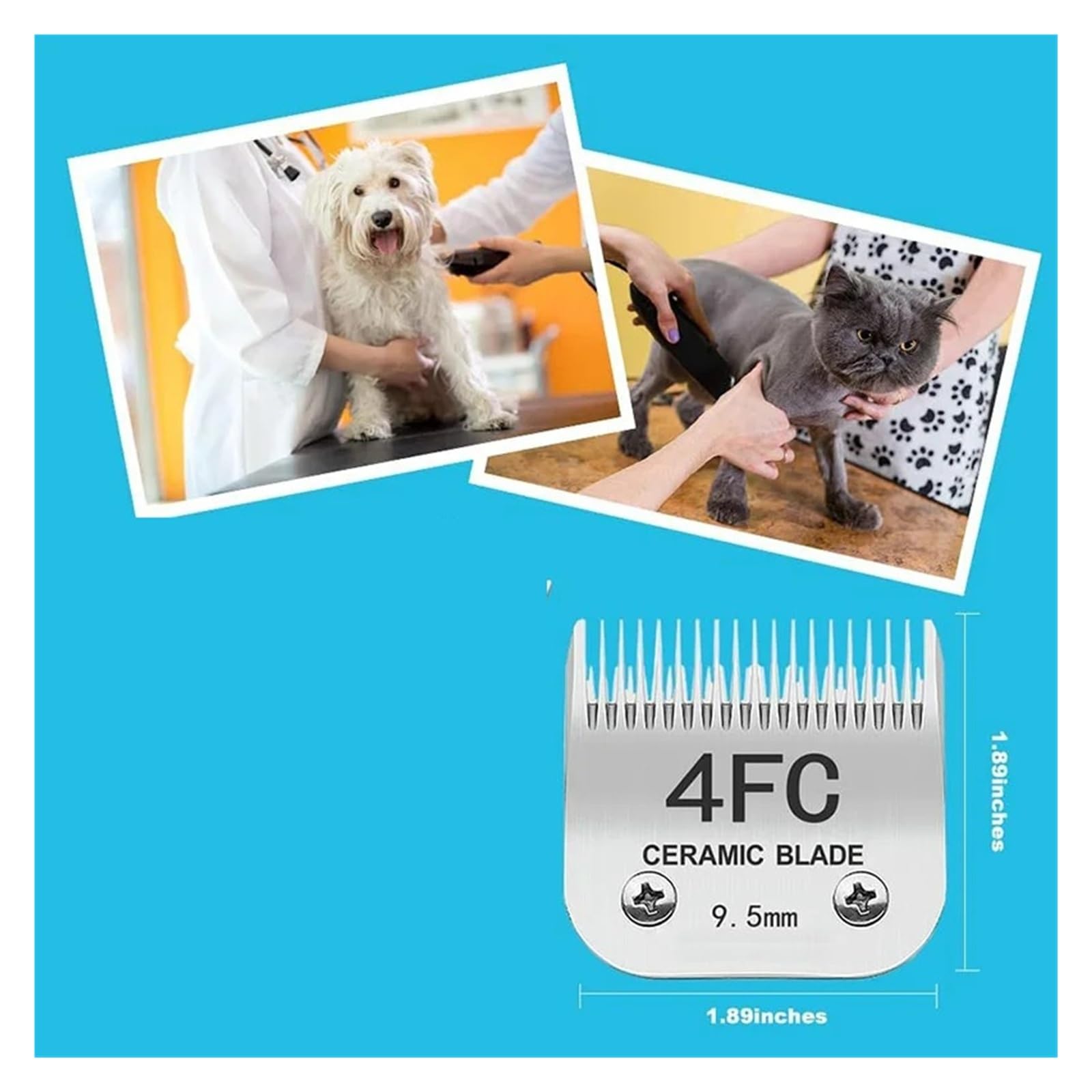 Compatible Con Andis, Compatible Con Wahl, Compatible Con Oster, Cuchillas De Repuesto Desmontables for Cortapelos for Perros | 3-4 HT