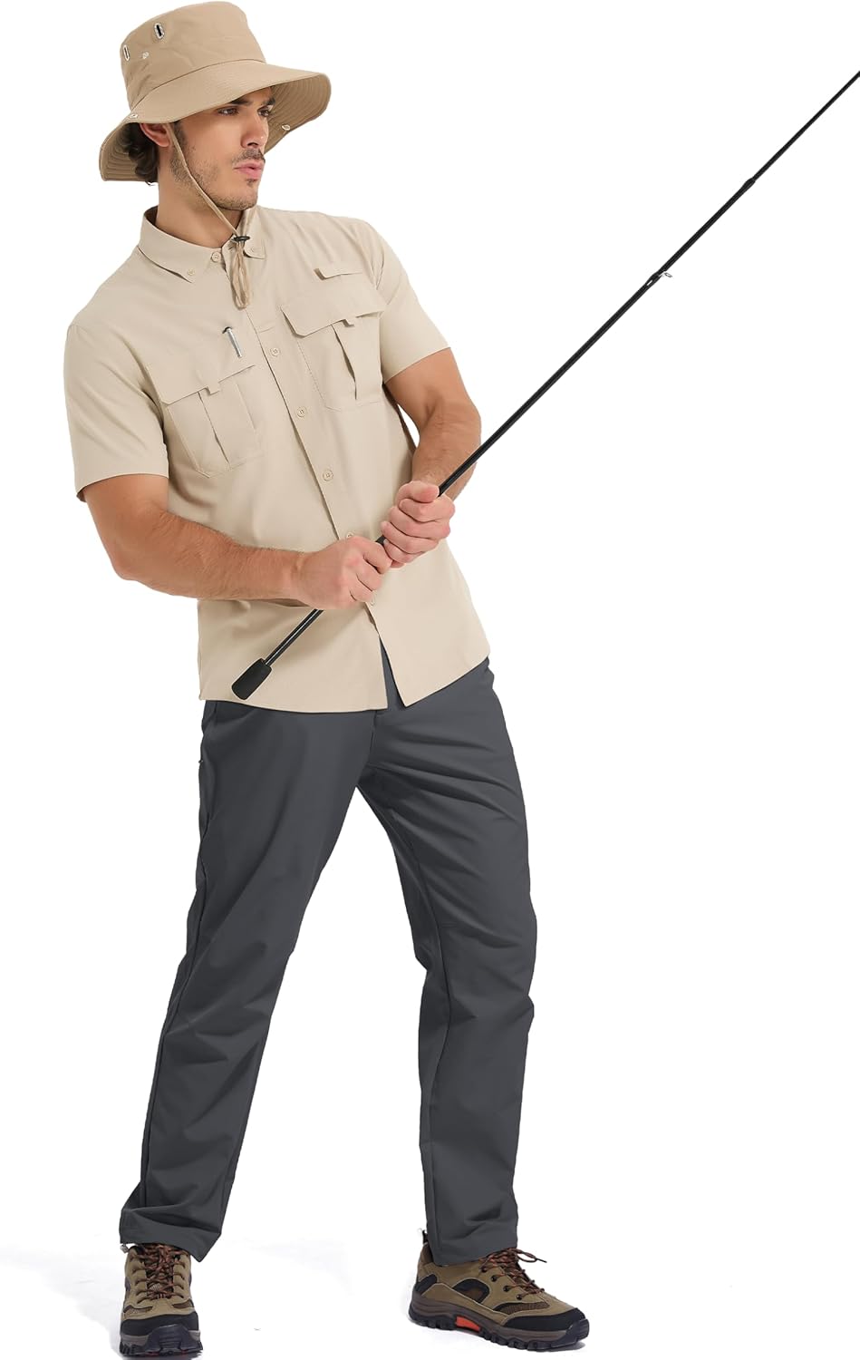 MAGCOMSEN Men's Lightweight Hiking Pants with 4 Pockets Water Resistant Quick Dry Fishing Travel Work Outddoor Pants - Image 6