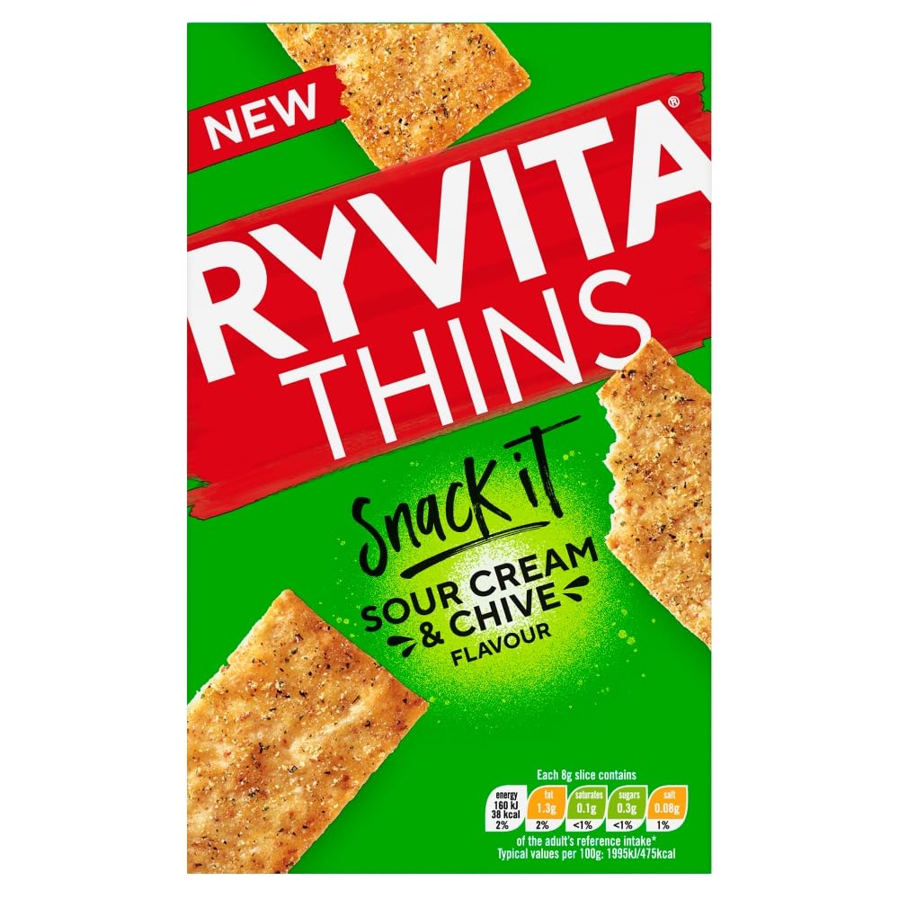 Ryvita Thins Snack It Sour Cream and Chive Flavour 125g