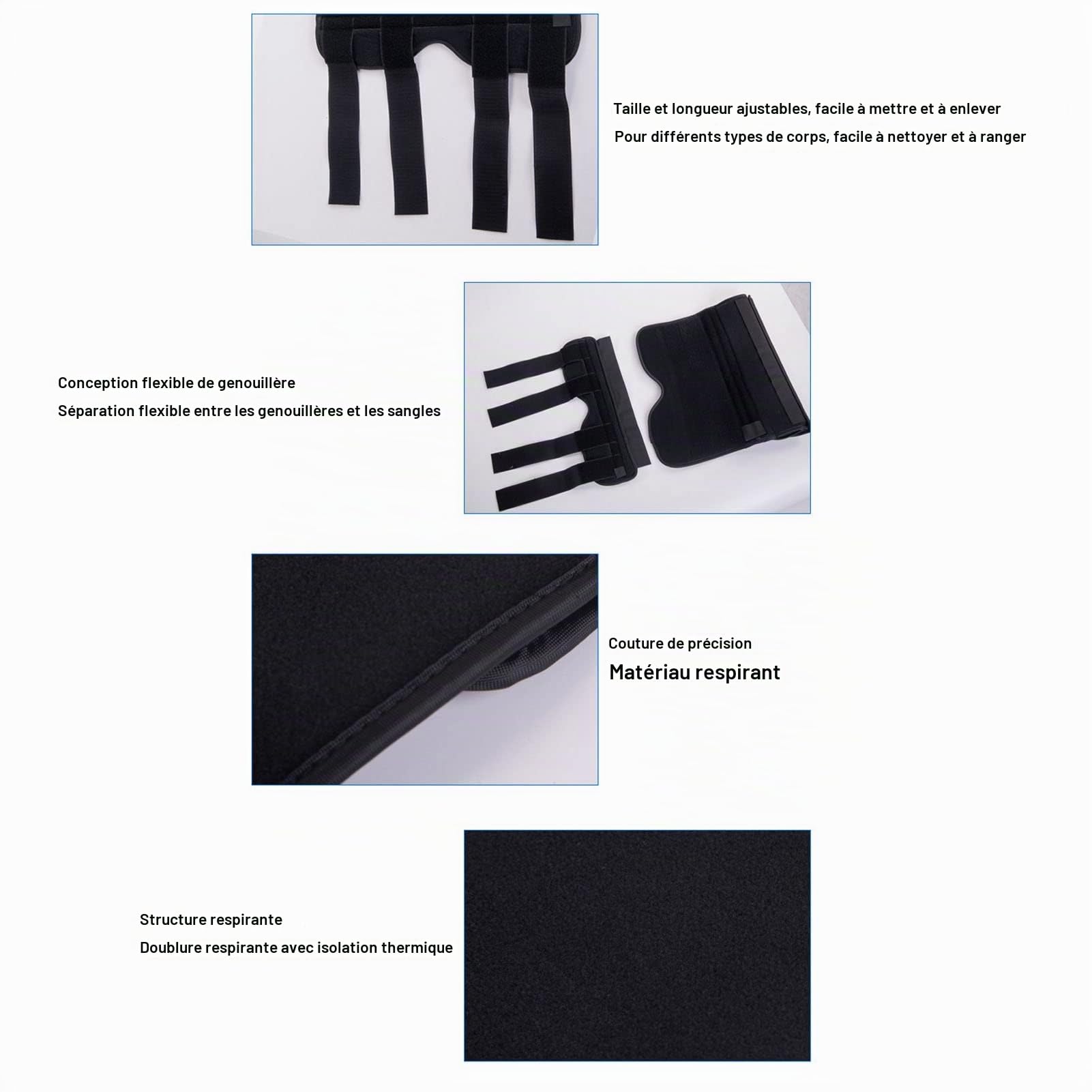 Genouillère, Genouillère avec 3 Panneaux Réglables, Immobilisateur de Jambe de Genou pour Entorses, Luxations, Blessures, Stabilisateur de Genou pour Hommes et Femmes(XL)