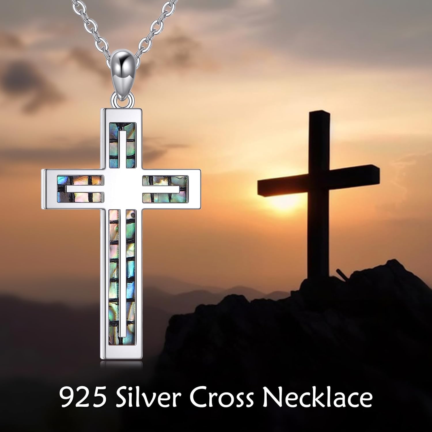 VONALA Cross Necklace for Women 925 Sterling Silver Crucifix Pendant Christian Jewelry Gifts for Women Men - Image 5