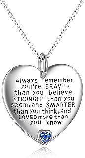 Sterling Silver Always Remember You are Braver Than You Believe Jewelry Pendant Necklace Inspirational Gifts
