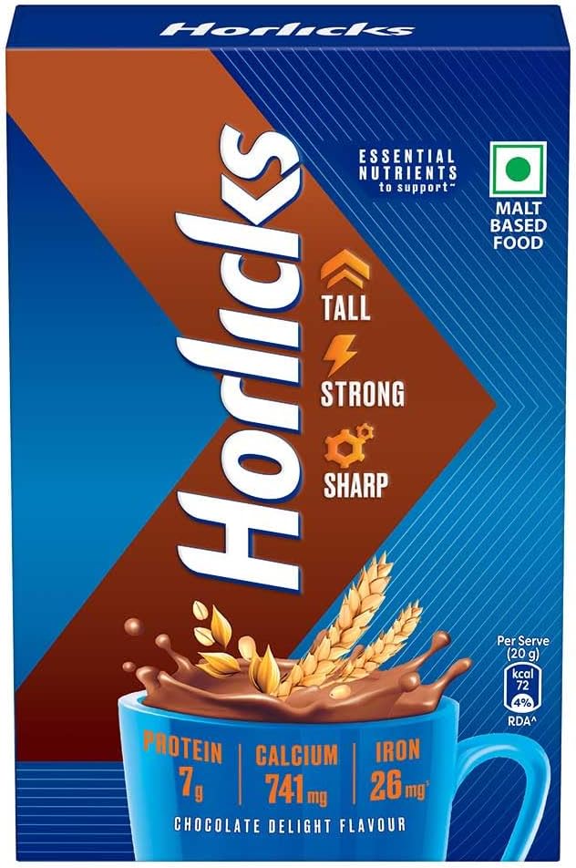 Junior Horlicks Chocolate Flavour Health & Nutrition Drink, 500g Refill, for Toddlers & Young Kids, for Brain Development, Weight Gain and Immunity, Chocolate Flavour, Jar, 500 g
