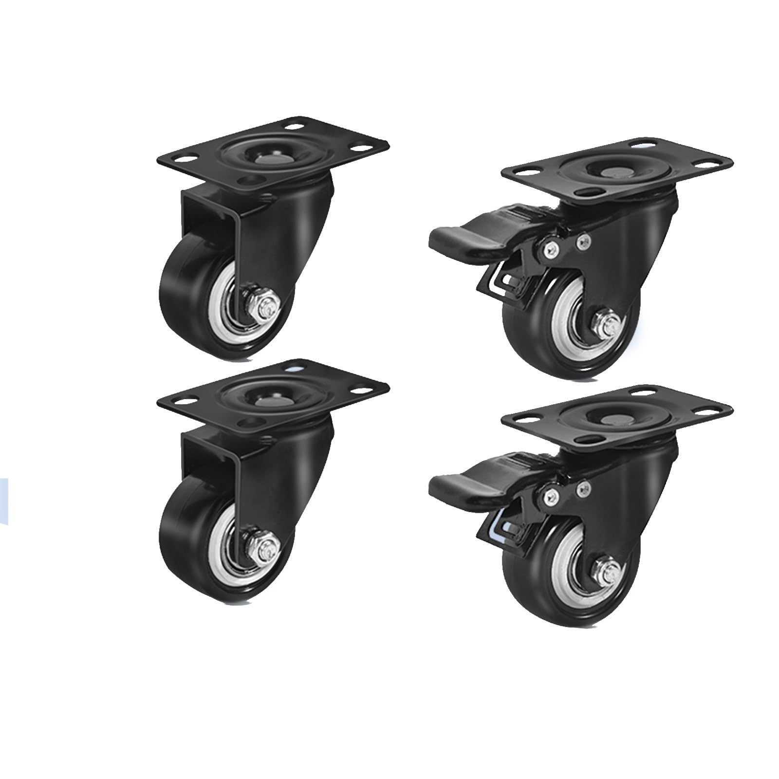 MXXQRHF 5" Swivel Caster Wheels Set of 4 with Brakes HeavyDuty Industrial Replacement Casters for Smooth Moving on All Floor Types Ideal for Furniture and Equipment