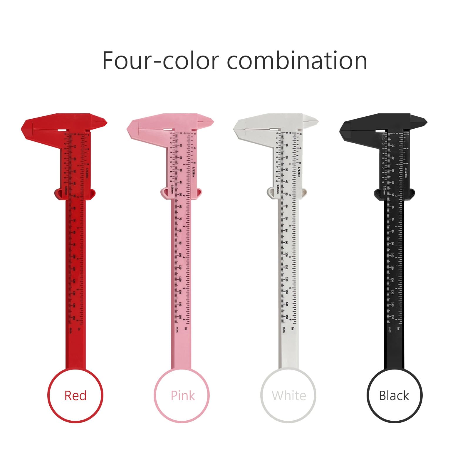 4 Pezzi Calibro Digitale, 150 mm Scorrevole Calibro Professionale Plastica 0,01 mm in Precisione, per la Casa, l'ufficio, Gli Studenti, la Misurazione dei Gioielli
