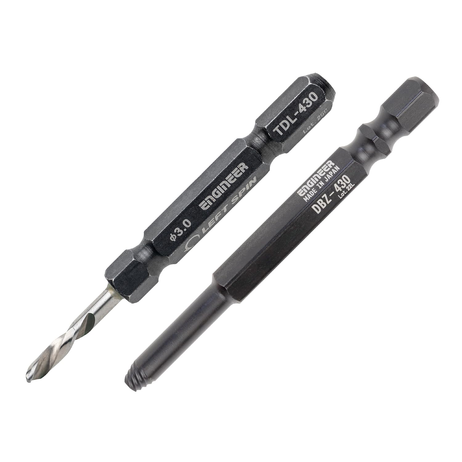 ENGINEER TDZ-430 'Screw-Mole' Screw Extraction Set with Left-Hand Drill Bit for Damaged Screws M4 / T15
