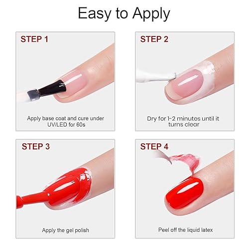 Miniatura 7 de Vishine Cinta de látex de esmalte de gel, protector de cutículas, protector de barrera de piel para esmalte de uñas, protector de barrera de látex