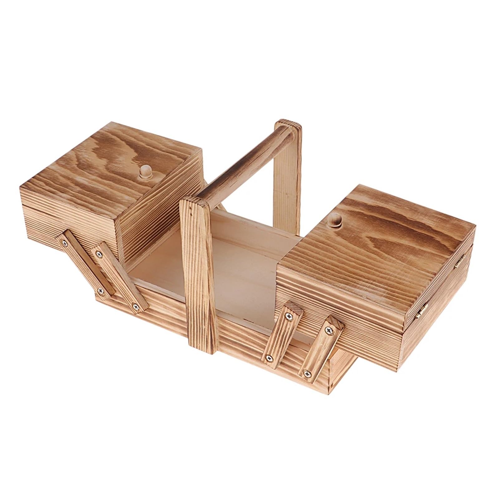 Holz-Nähkästchen Aufbewahrungsbox for Handarbeiten, Nähnadeln, Stickereien aus Holz, freitragende Box for Schmuckhalter