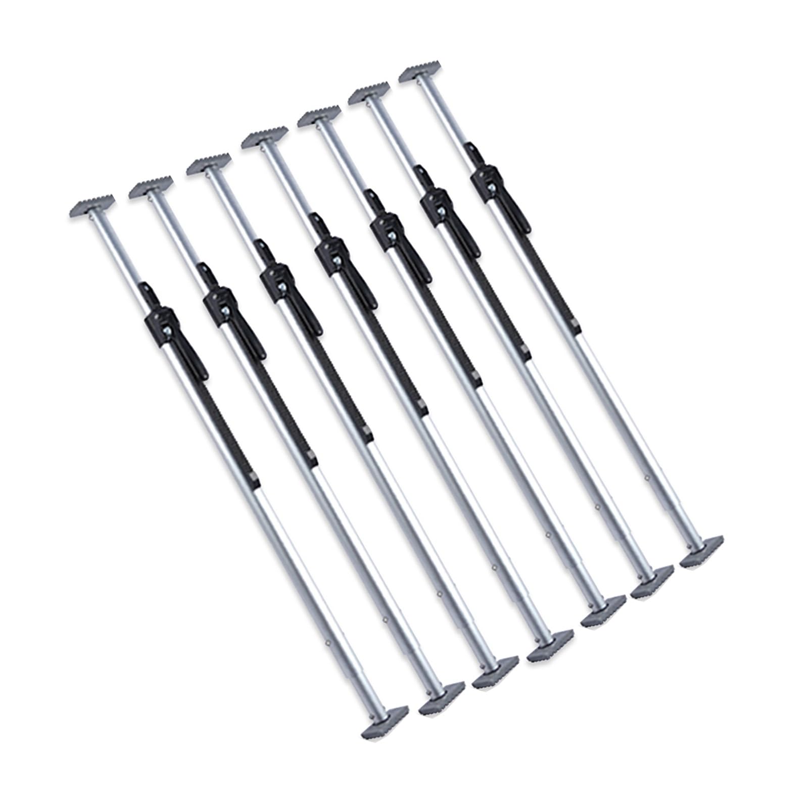 QIYFOZ Ratcheting Cargo Bar，，Adjustable Pickup Truck Bed Cargo Bar, Ratcheting Stabilizer 51.2-74.8" with Non-Slip Pads, Perfect for Trailers & Box Trucks - 7 Piece Set (130-168