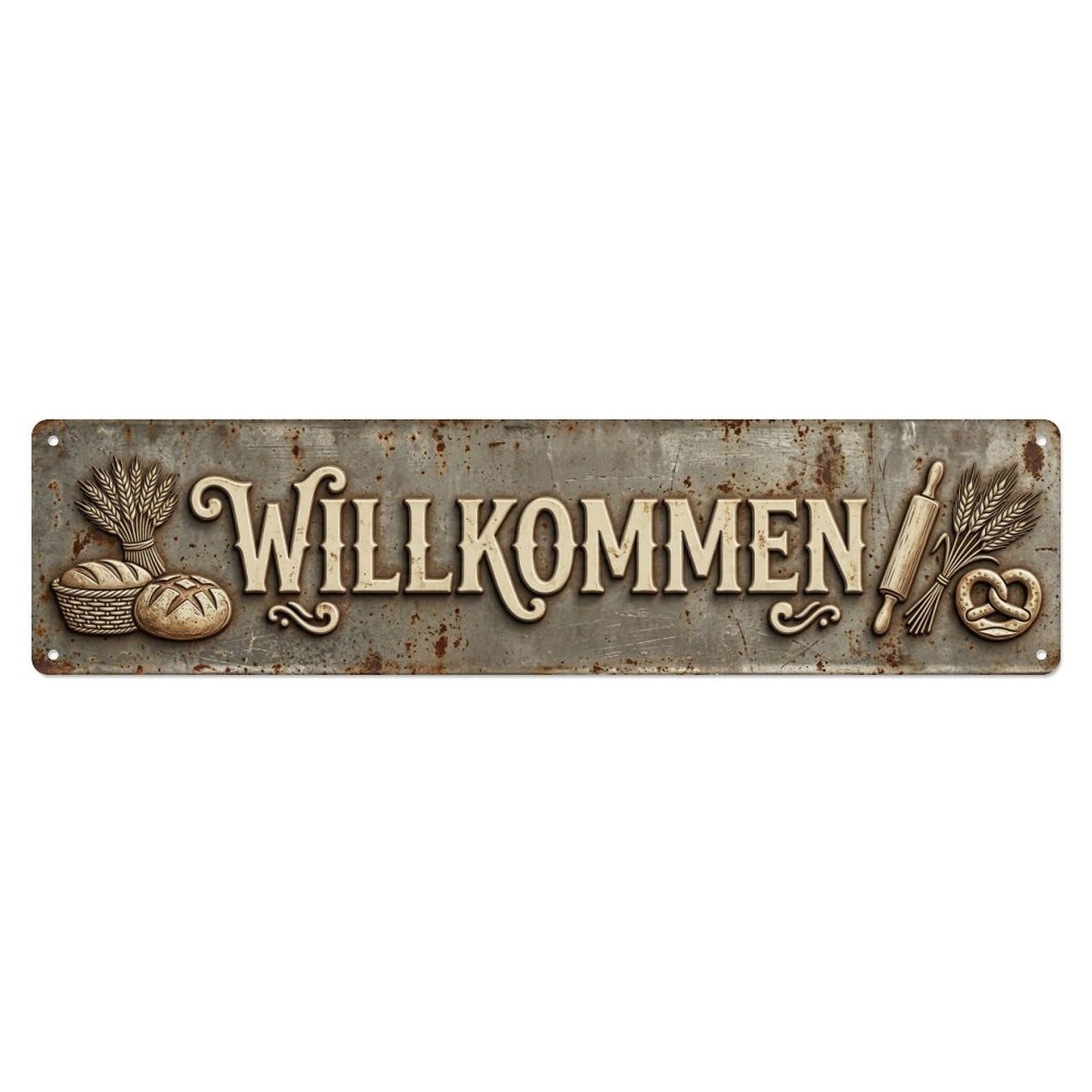 Weathered Tin Vintage Bakery Welcome Metal Tin Sign