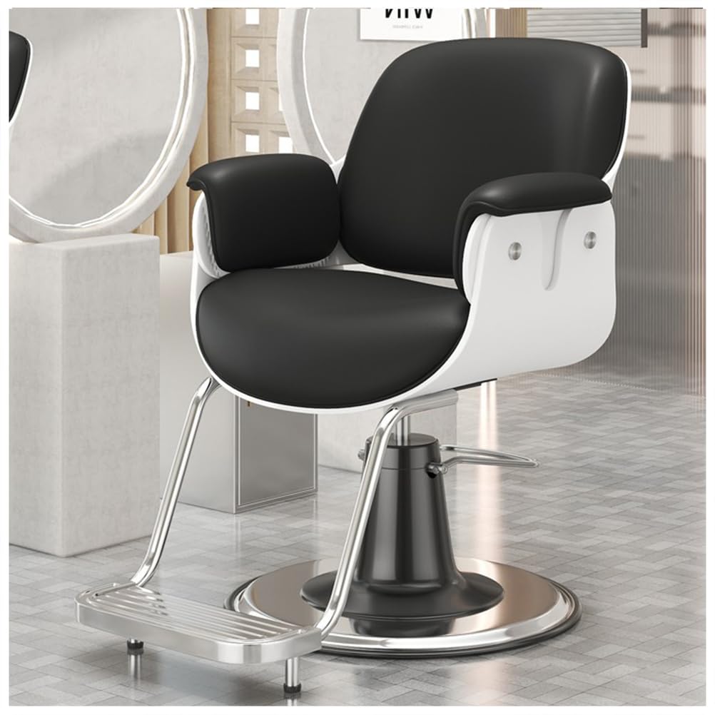 OZBMA Adjustable Silver Salon Chair Swivel Barber with ty Hydraulic Pump Perfect for Beauty Spa Tattoo Shop and Professional Use