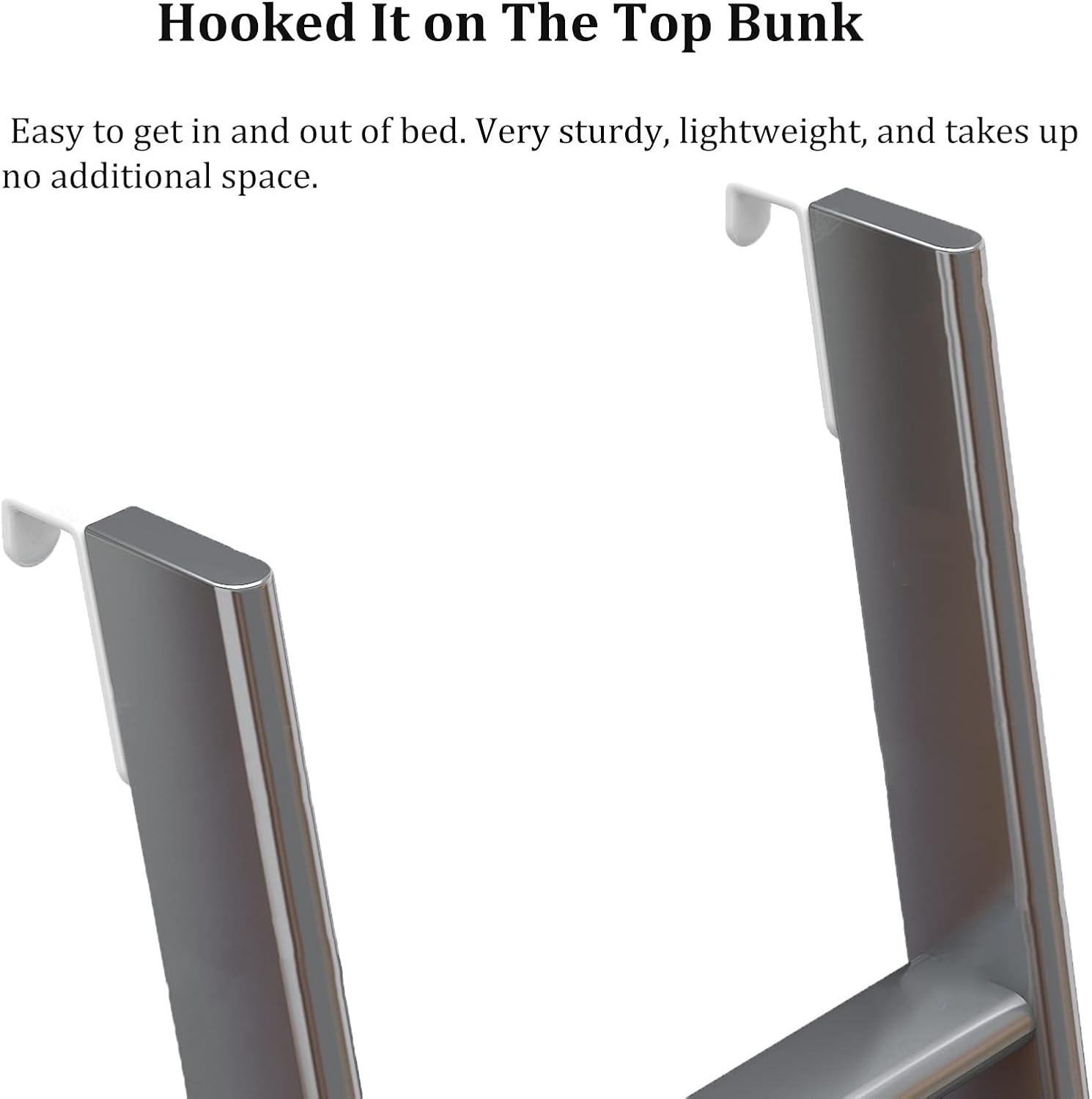 REMYS Bed Ladder Dorm Bunk Bed Ladder 45 in / 50 in / 55 in, RV Car Boat Loft Step Ladder, Metal Adjustable Twin Bed Bunk Ladder for Home/Dorm/Appartments, Load 150kg (Size : 1.16M/3.8FT)