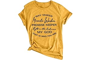 Women T Shirts Short Sleeve - Way Maker Shirt - Christian Church Saying Tops