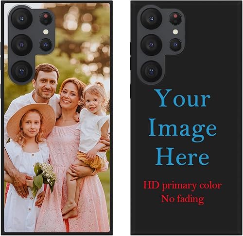Funda de teléfono personalizada para Samsung Galaxy S23 Ultra 5G, funda protectora rígida de TPU transparente con nombre de foto, texto y foto,