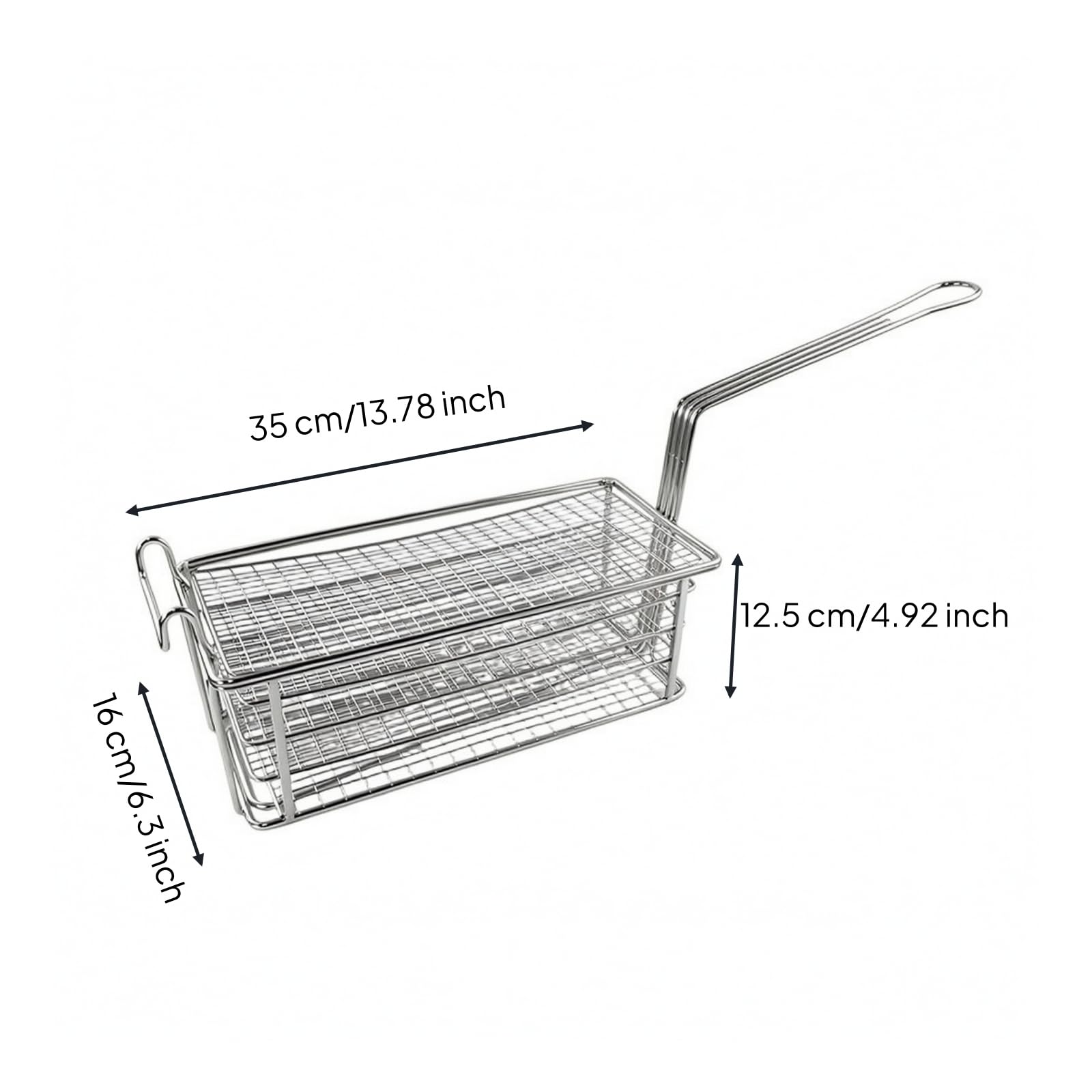 kowaku Cesta Freír | Comercial, Inoxidable, Cesta con Asa, para Cocina, Cocineros, 4