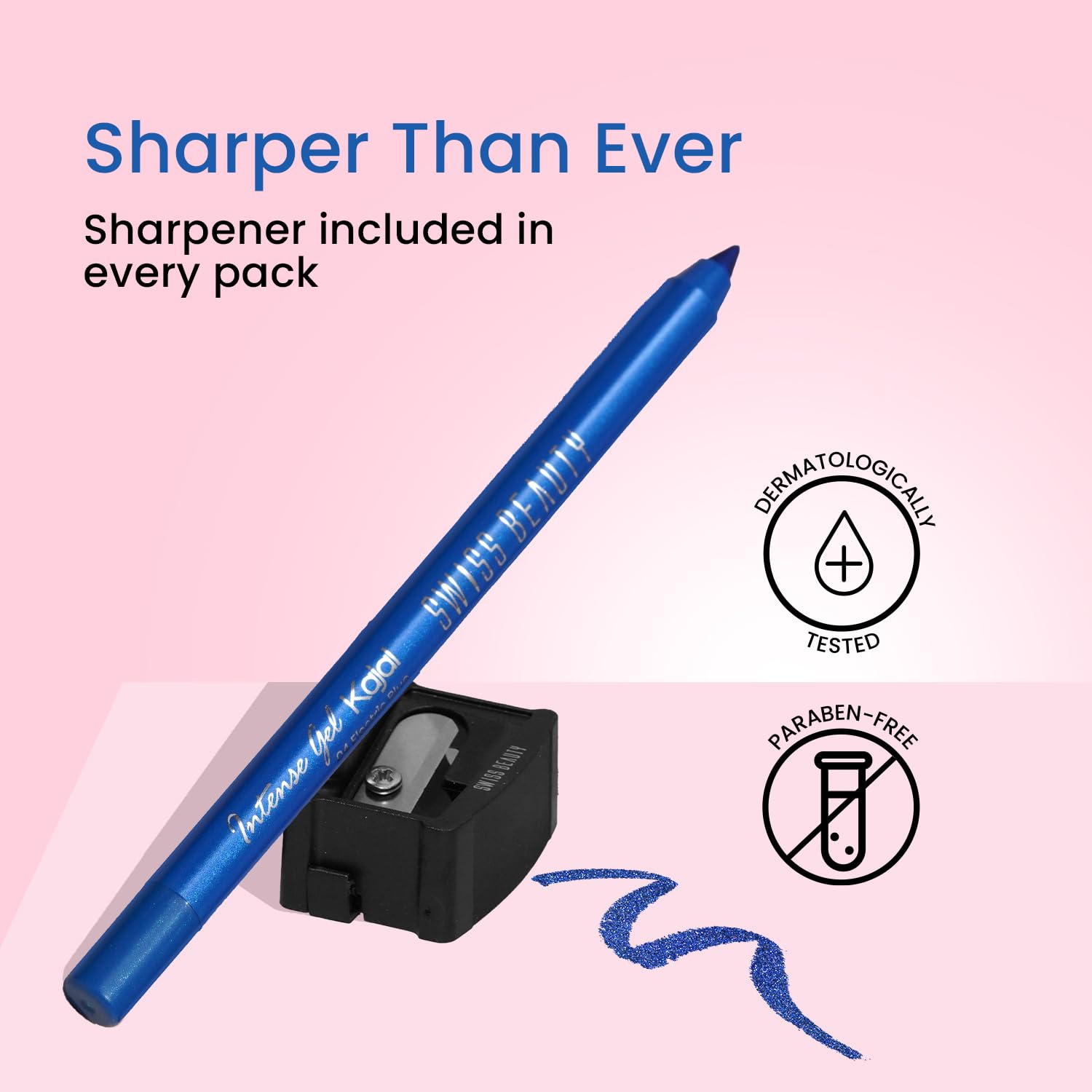 Swiss Beauty Intense Gel Kajal with Sharpener | 12-Hour Stay | Waterproof | Smudge-Proof | Creamy Texture | Highly Pigmented | Multi-Use Eye Pencil | 1.2g, Shade- Smoky 17 61WgLFKmAwL. SL1500