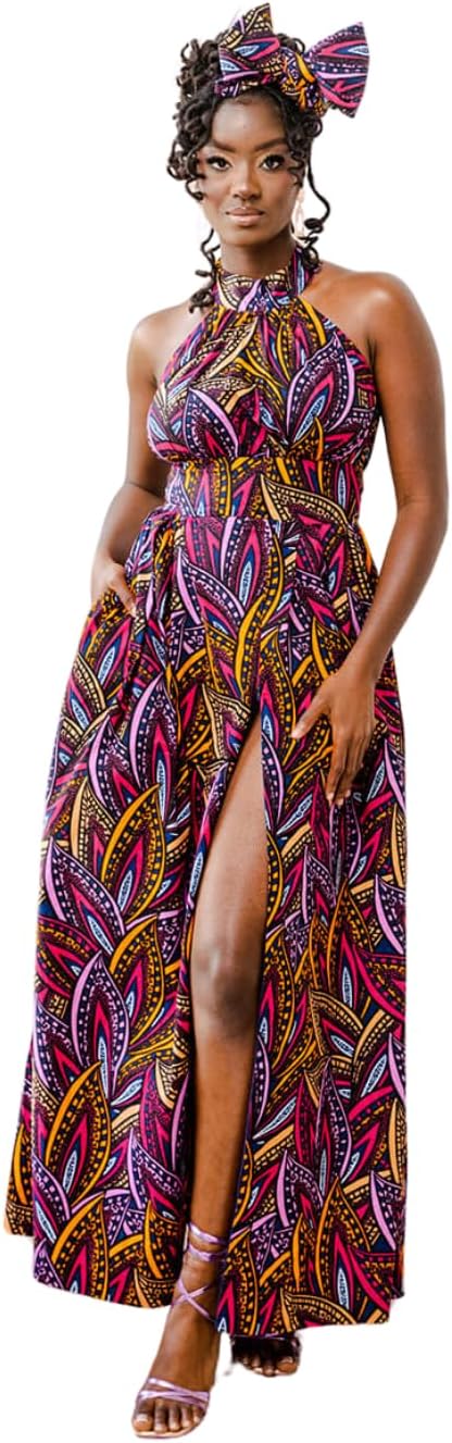 D'IYANU | Ronke African Print Dress for Black History Month – Elegant Women's African Attire - Regular & Plus Sizes