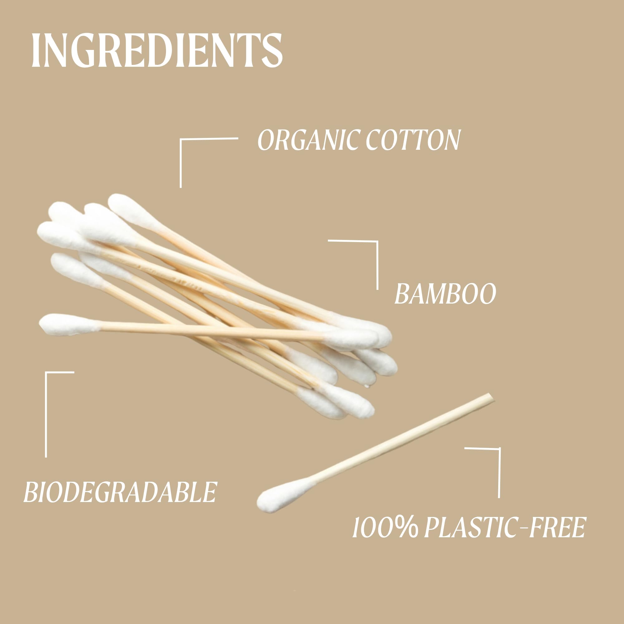 Upcircle Bamboo+ Patyczki Kosmetyczne, 200 Sztuk